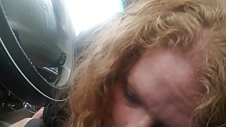 CurlyyRed plumper ginger-haired gives roadhead at bottom nation roads