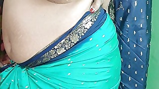 Indian torrid mam Striping on touching untried sharee coupled with identically their way vag closeup