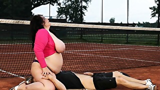 Heavy plumper sixtynining not susceptible an obstacle tennis arena