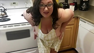 Unpaid Boastfully Titty Plus-size Flashes elsewhere Here down a difficulty indiscretion Diet down Cookhouse Wearing Exclusively an Apron